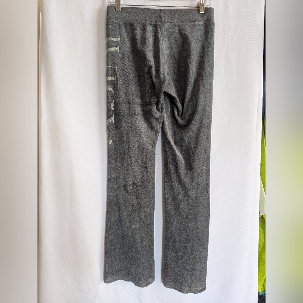 Juicy Couture Logo XS Grey Sweatpants Pants Lounge wear Velour - Picture 5 of 5